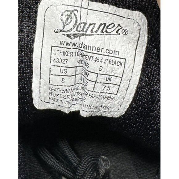 Danner Striker Torrent 45 Tactical Boots Mens 8 Black Leather Waterproof 43027 - Picture 7 of 8